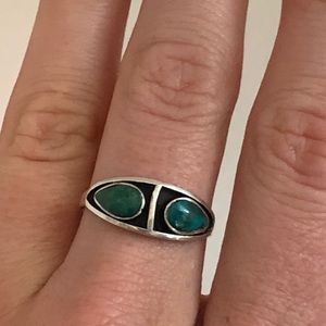 Turquoise double sterling ring